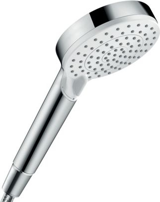 Dush dore Hansgrohe Crometta 100 Vario, 2 mënyra spërkatjeje, 9 L/min, e bardhë krom