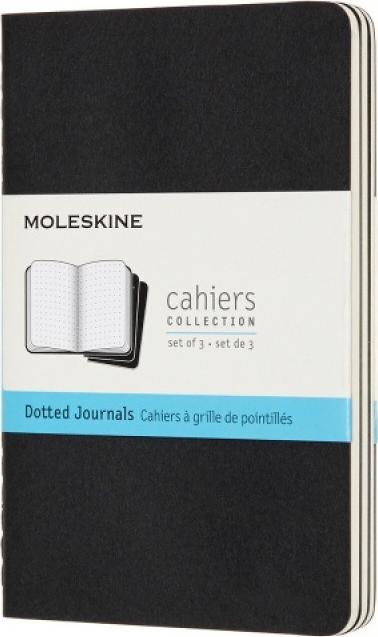 Set fletore Moleskine Cahier Pocket, 9 x 14 cm, faqe me pika, i zi