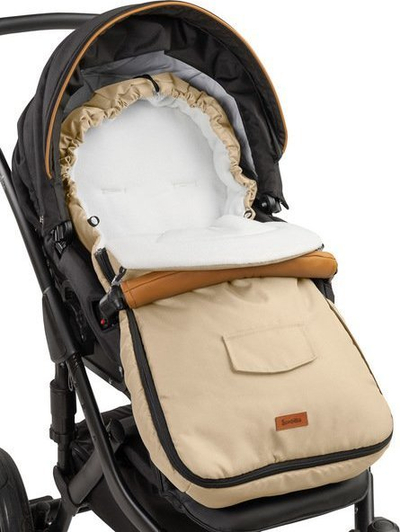 Thes gjumi për karrocë Sensillo Fleece, 95x40 cm, i papërshkueshëm nga uji, cappuccino
