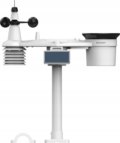 Stacion moti Bresser 4CAST PRO SF, sensor 7 në 1 me energji dielli, Wi‑Fi, i zi