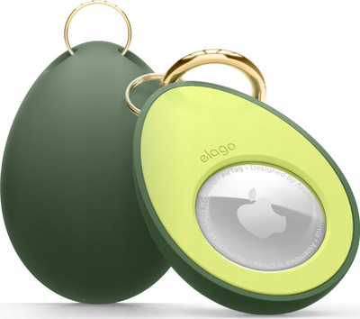 Силиконски футроло Elago Avocado за Епл ЕрТаг, дизајн авокадо, зелена