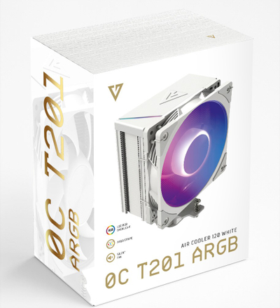 Ftohës CPU Modecom Volcano 0C T201 ARGB 120, 120mm, ajër, i bardhë