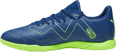 Këpucë futbolli për sallë Puma Future Play IT M 107382 03, taban gome pa gjurmë, blu me jeshile neon