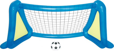Portë futbolli e fryrë Bestway Inflatable Football Goal, 254 x 112 x 130 cm, me funksion spërkatës, blu