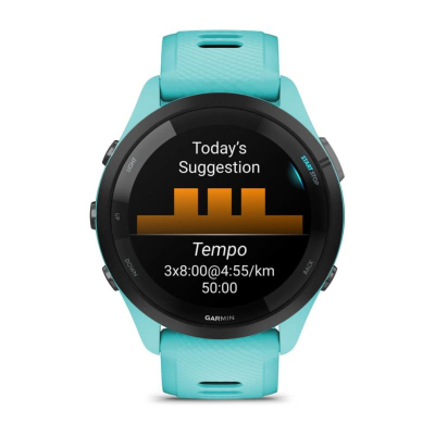 Orë sportive Garmin Forerunner 265, AMOLED, GPS, blu