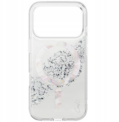 Mbulesë Uniq Coehl Crystelle për iPhone 17 Pro Max, karikim magnetik, e tejdukshme, argjend