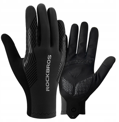 Ракавици за велосипедизам Rockbros, пролет лето есен, со целосни прсти, големина XL, црни