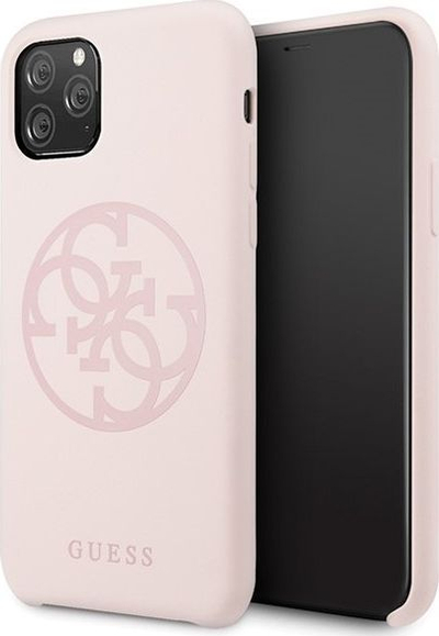 Mbulesë telefoni Guess Silicone 4G për iPhone 11 Pro Max, hard cover, rozë e çelët
