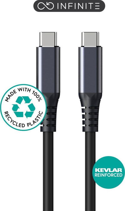 Kabllo USB ESTUFF ES604175, linja Infinite, material i ricikluar, e bardhë