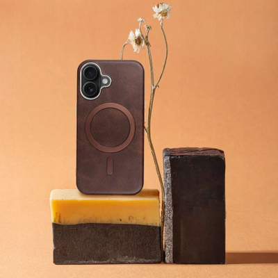 Mbulesë telefoni OEM GENTLEMAN MAG COVER për iPhone 11, rrin në rregull me MagSafe, ngjyrë kafe