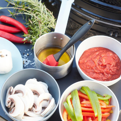 Set tenxhere salcash Barbecook BC-ACC-7211, inoks, furçë silikoni, argjendtë