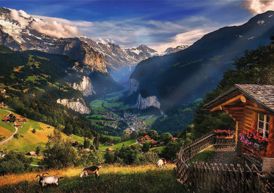 Puzzle Trefl Premium Plus Photo Odyssey, 1000 pjesë, 27 x 19", Lugina Lauterbrunnen Zvicër