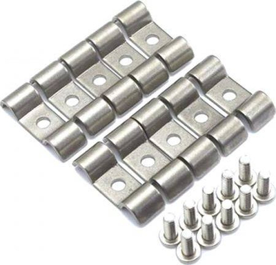 Set mbajtëse tuba ajri dhe frena inox, 1/4", 10 copë, gri metalik