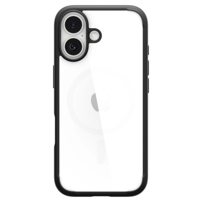 Kuti mbrojtëse Spigen Ultra Hybrid për iPhone 17, transparente, me kornizë të zezë