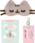 Set udhëtimi Pusheen Foodie, mbajtëse pasaporte, etiketë bagazhi, maskë sysh, shumëngjyrësh