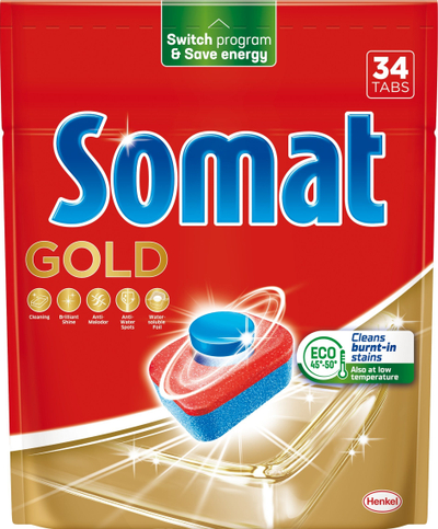 Tableta për enëlarëse Somat Gold, 34 copë