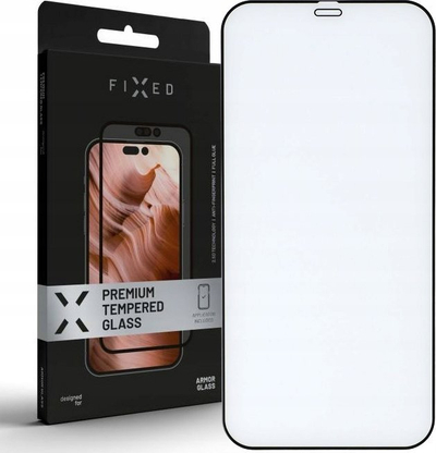 Xham mbrojtës FIXED Armor për iPhone 12 / 12 Pro, me kornizë vendosjeje, i zi