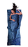 Çarçaf udhëtimi Cocoon Premium TravelSheet, mëndafsh, madhësi XL, me kuadrate blu