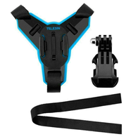 Mbajtës helmete moto TELESIN Helmet Strap Mount, për GoPro Insta360 DJI, me rrip të rregullueshëm, i zi