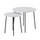 Set tavolina për kafe 2-pjesësh Cupper Φ55x45Hcm (HM9878.12), bardhë/ zezë