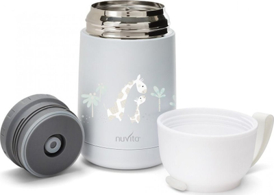 Termos Nuvita Thermos, 500 ml, dorezë silikoni, i bardhë