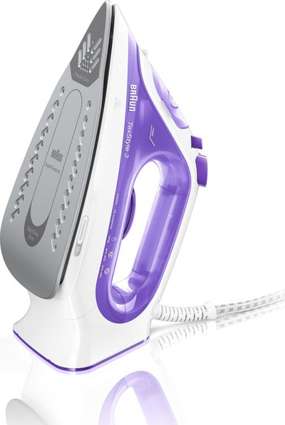 Hekur me avull Braun TexStyle 3 SI3042VI, shollë qeramike, 45 g/min avull, vjollcë