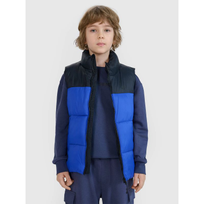 Детски елек 4F VEST M208, топол, со џебови, сино-црн