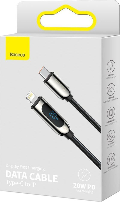 Kabllo kariku Baseus CATLSK-01 Type-C me Lightning, 20W, 1m, e zezë