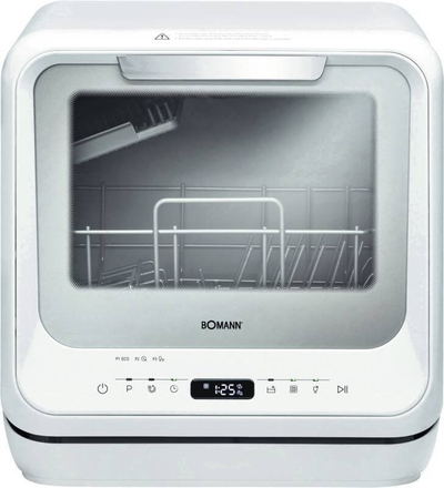 Компактна машина за миење садови Bomann TSG 5704, 42 cm, резервоар за вода 5L, бела