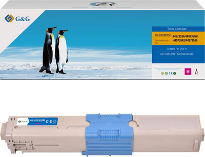 Тонер Г&amp;G Oki 44973534, магента, 1500 страници