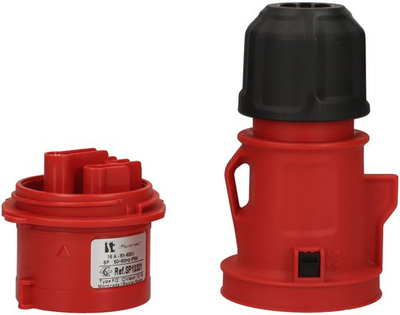 Prizë industriale T2UK SP13301, 16A, 5P 400V, IP54