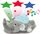 Dritë nate për fëmijë Jamara Dreamy Elephant, LED, 32cm, gri blu