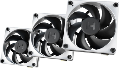 Ventilatorë për kompjuter HYTE THICC FP12, 120mm, set me 3 copë, bardh e zi
