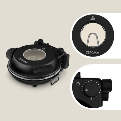 Furrë pice Zeegma Pizza Chef, 1200W, deri 400°C, e zezë