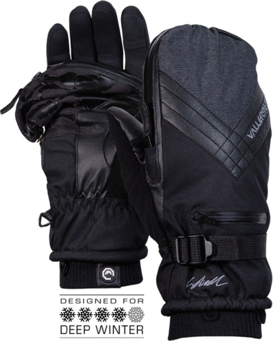 Doreza për fotograf Vallerret Skadi Zipper Mitt, lesh merino, që s’i hyn uji, të zeza