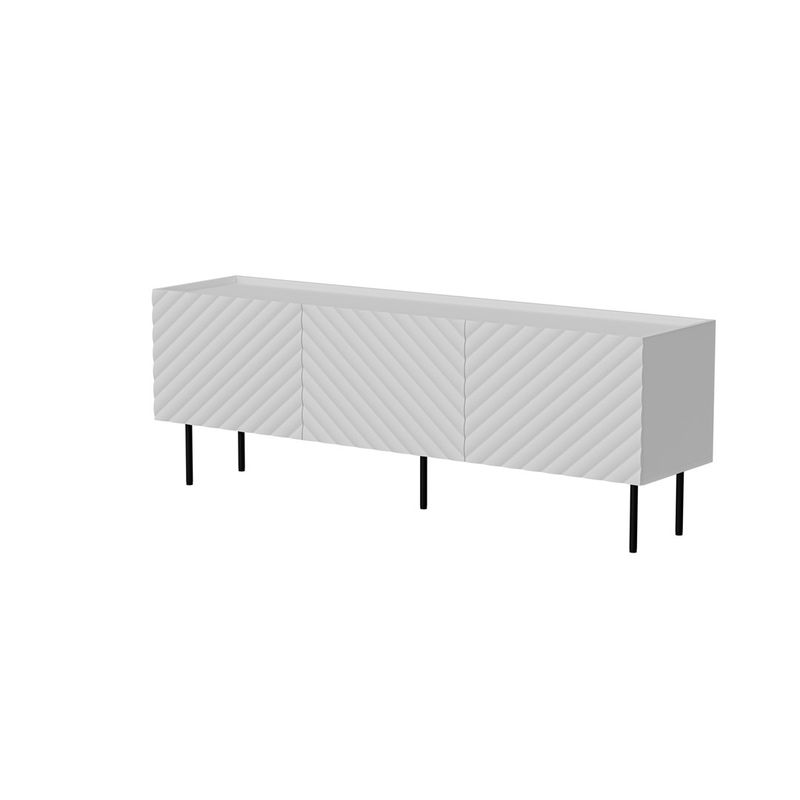 Kabinet TV Cama LUCCA 3D, 165x40x59 cm, e bardhë mat