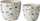 Set vazo qeramike Boltze, stoneware, 11 cm dhe 14 cm, me gjethe, të bardha