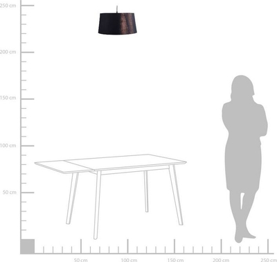 Lampë varëse Kallar Pendant Lamp, abazhuri me stof, e zezë