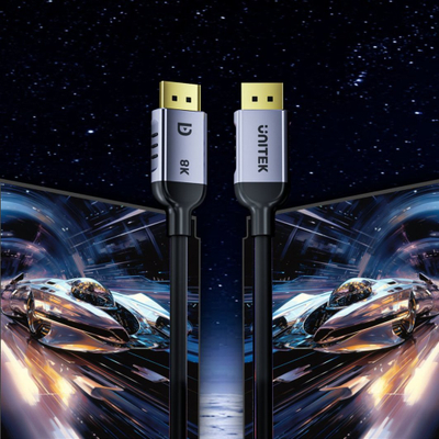 Kabllo DisplayPort UNITEK C1628GY01, 1m, 8K, e zezë me gri
