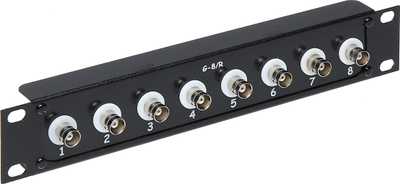 Panel Patch Delta G 8B R, 8x BNC, për rack 19" 10", i zi