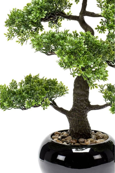 Bimë artificiale Emerald Ficus Mini Bonsai, 47 cm, në vazo, jeshile
