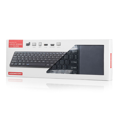 Tastierë wireless MODECOM MC-TPK1, me touchpad, e zezë