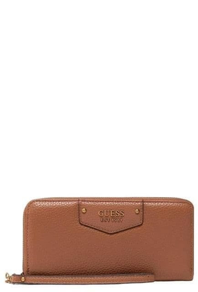 Portofol Guess SWEVB839046CAR, material tekstili, me zinxhir të madh, kafe, për goca