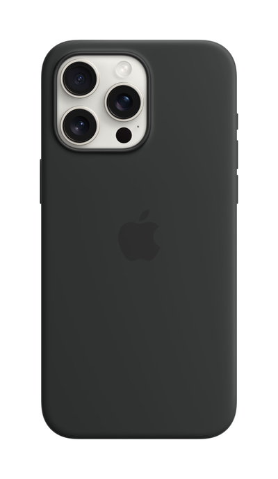 Маска Apple за iPhone 15 Pro Max Silicone Case со MagSafe, Black