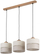 Lampë varëse TK Lighting Eco 5771, 3xE27, dru dhe tekstil, bezhë