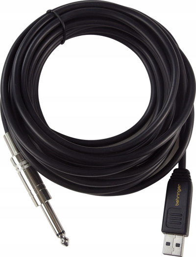 Kabllo ndërfaqe kitare Behringer Guitar 2 USB, 6.3mm në USB, për PC dhe Mac, e zezë