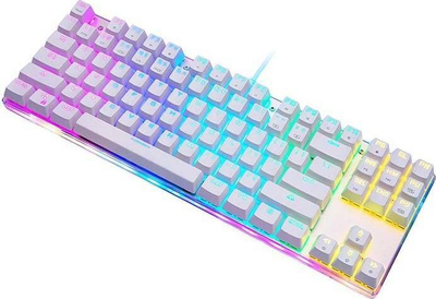 Гејминг тастатура Motospeed K87S, механичка OUTEMU Red, RGB, бела