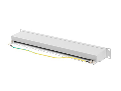 Panel patch Lanberg PPSA-1024-S, 24x RJ-45 Cat.6A, 1U 19", gri