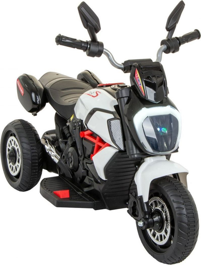 Motoçikletë elektrike për fëmijë Enero Avalon, 6V, 3 rrota, e bardhë