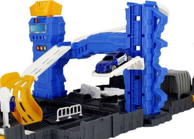 Set parkimi policie Mega Creative 502210, me makina dhe helikopter, për kalamoj 3+, blu